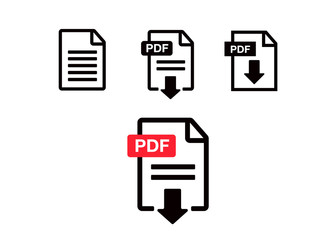 PDF File Icons. Document icon set. File Icons line style illustration