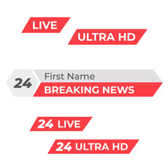 Tv vector bars and broadcast graphics. News banner for tv streaming