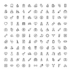 Oncology flat icon set