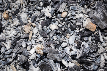 The texture of the ash close up