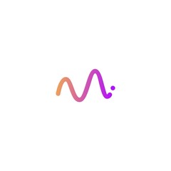 m letter wave logo vector icon