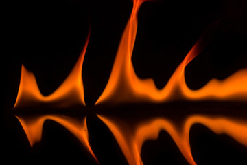 Flames on a black background
