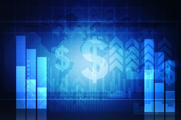 2d rendering Stock market online business concept. business Graph 