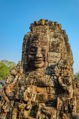 Fototapeta na wymiar bayon face in bayon temple angkor wat siem reap cambodia