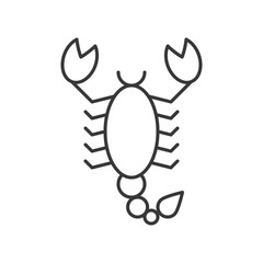 scorpion, Halloween related hollow outline icon, editable stroke