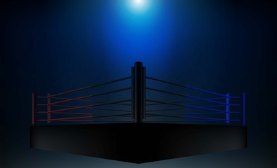 Boxing ring arena and floodlights vector design. Vector illumination