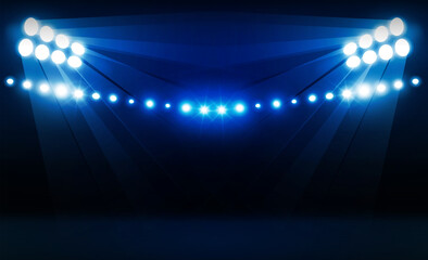 Bright stadium arena lights vector design. Vector illumination © photoraidz