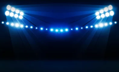 Poster Bright stadium arena lights vector design. Vector illumination © photoraidz