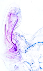 Colored smoke on white background