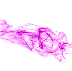 Purple smoke on white background