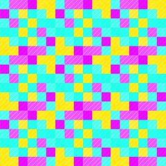 Seamless pattern background from a variety of multicolored squares.