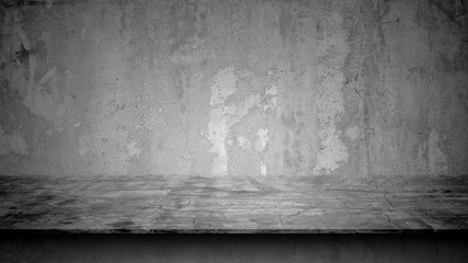 Dark room concrete wall background. interior concrete texture  wall and floor