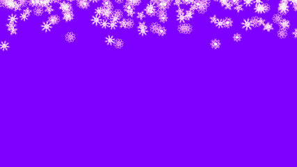 Abstract background with a variety of colorful snowflakes. Big and small.