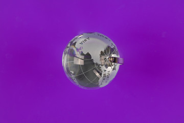 glass globe on white background