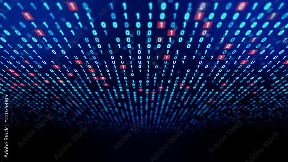 Aufkleber Digital data concept. Binary code.