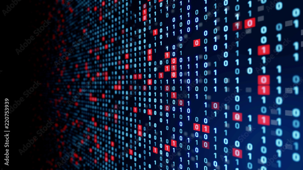 Aufkleber Digital data concept. Binary code.
