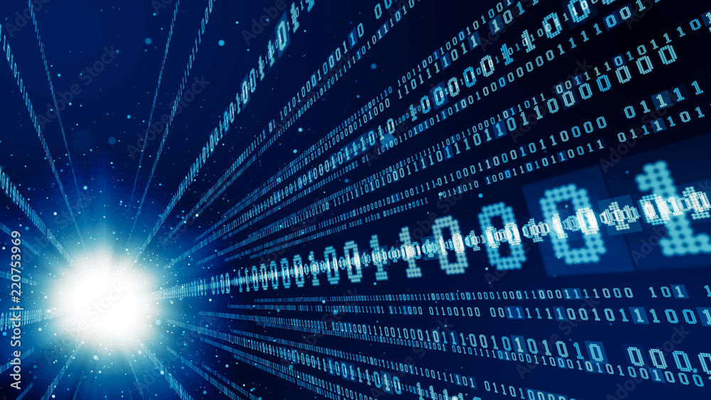 Aufkleber Digital data concept. Binary code.