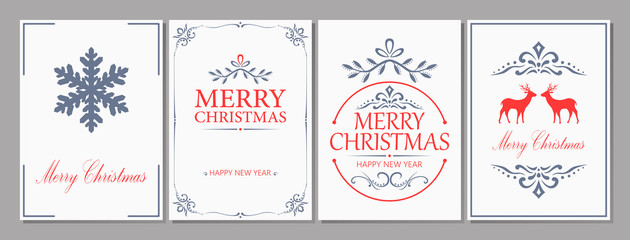 Merry Christmas and New Year greeting card