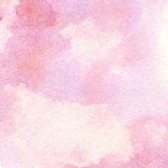 Abstract pink watercolor background. Beautiful hand made watercolor texture.
