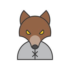werewolf, Halloween related icon, outline design editable stroke