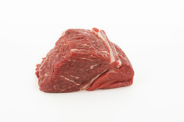 Fototapeta premium rohes Rindfleisch ohne Knochen, Suppenfleisch, Freisteller