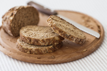 Fresh tasty wheat wholegrain brown bread with pumpkin seeds