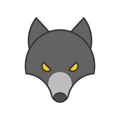 werewolf, Halloween related icon, outline design editable stroke