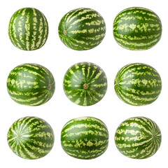 watermelon set, isolated on white background, clipping path, full depth of field