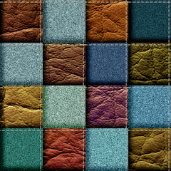 Fototapeta premium seamless leather patchwork background
