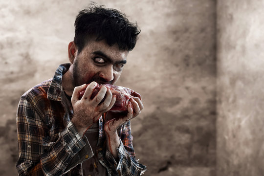 Scary zombie man
