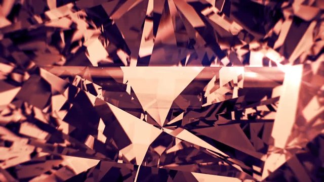 Pink diamond or quartz dispersion footage. Fancy color crystal gem. Round diamond cut animation with light rainbow on surface. Bright background video. 3D animation of shiny gem stone