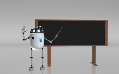 Robot teacher 3d render.