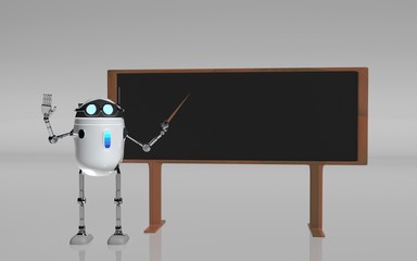 Robot teacher 3d render.