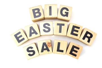 big easter sale alphabet letters isolated on white background