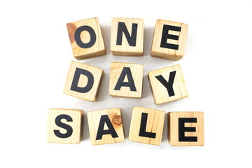 one day sale alphabet letters isolated on white background