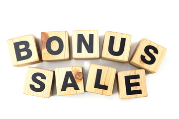 bonus sale alphabet letters isolated on white background