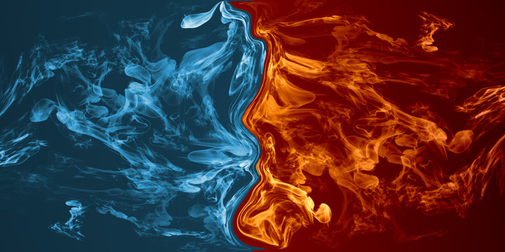 Abstract Fire and Ice element against (vs) each other background. Stock  Illustration | Adobe Stock