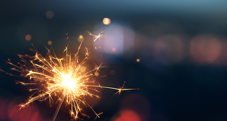 Sparkler with bokeh light background