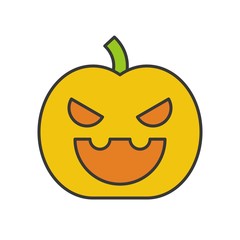 jack o lantern, Halloween related, filled outline icon editable stroke