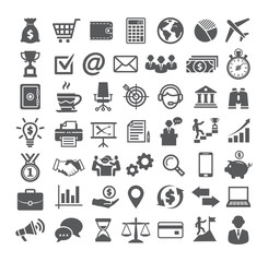 Business icons set. Icons for business, management, finance, strategy, marketing.