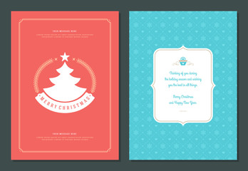 Christmas greeting card design template.