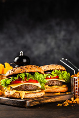 Delicious grilled burgers