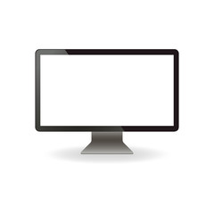 Schermo televisione tecnologia portatile computer risorse business equipaggiamento elettronica illustrazione realistico isolata