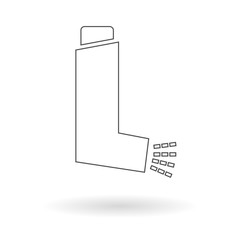 Inhaler spray outline icon