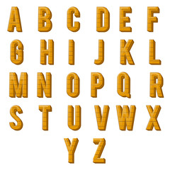 Wood alphabet font letters design vector illustration