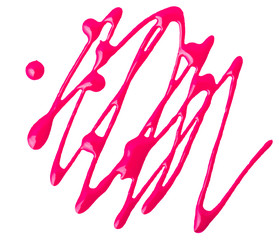 Pink nail polish (enamel) drops pattern, isolated on white
