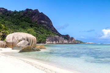 Anse Source d'Argent auf La Digue, Seychellen.