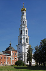 Bell tower of St. Nicholas Ugreshsky (Nikolo-Ugreshsky) monastery at Dzerzhinsky, Moscow region, Russia