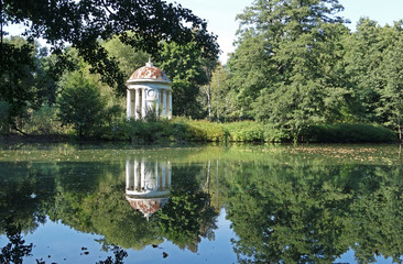 Manor Bykovo. Gazebo in the park on the lake. Moscow region, Russia