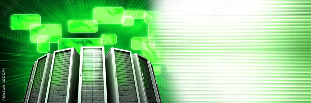 Poster computer servers and technology information interface transition